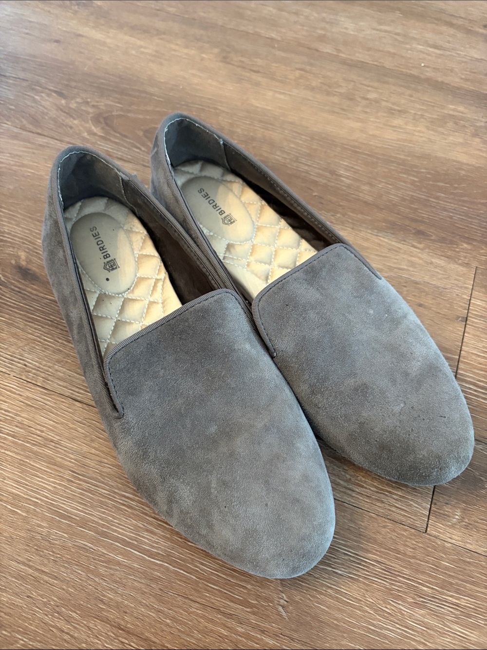 Birdies Gray Suede Slip-On flats size 8